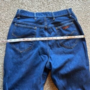 Vintage Wrangler Jeans Womens 16 Misses Full Fit Western Cowgirl Dark Wash Denim